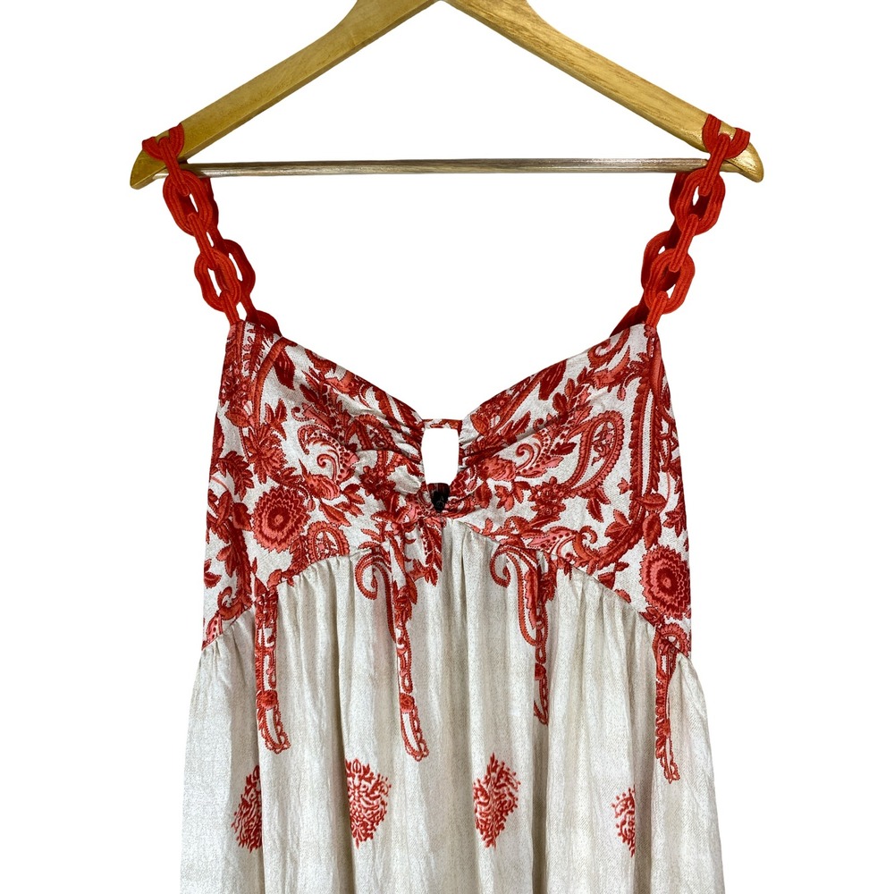 Anewsta Paisley Maxi Dress XL Boho Smocked Back Sleeveless Beachy Flowy Vacay - Picture 6 of 12